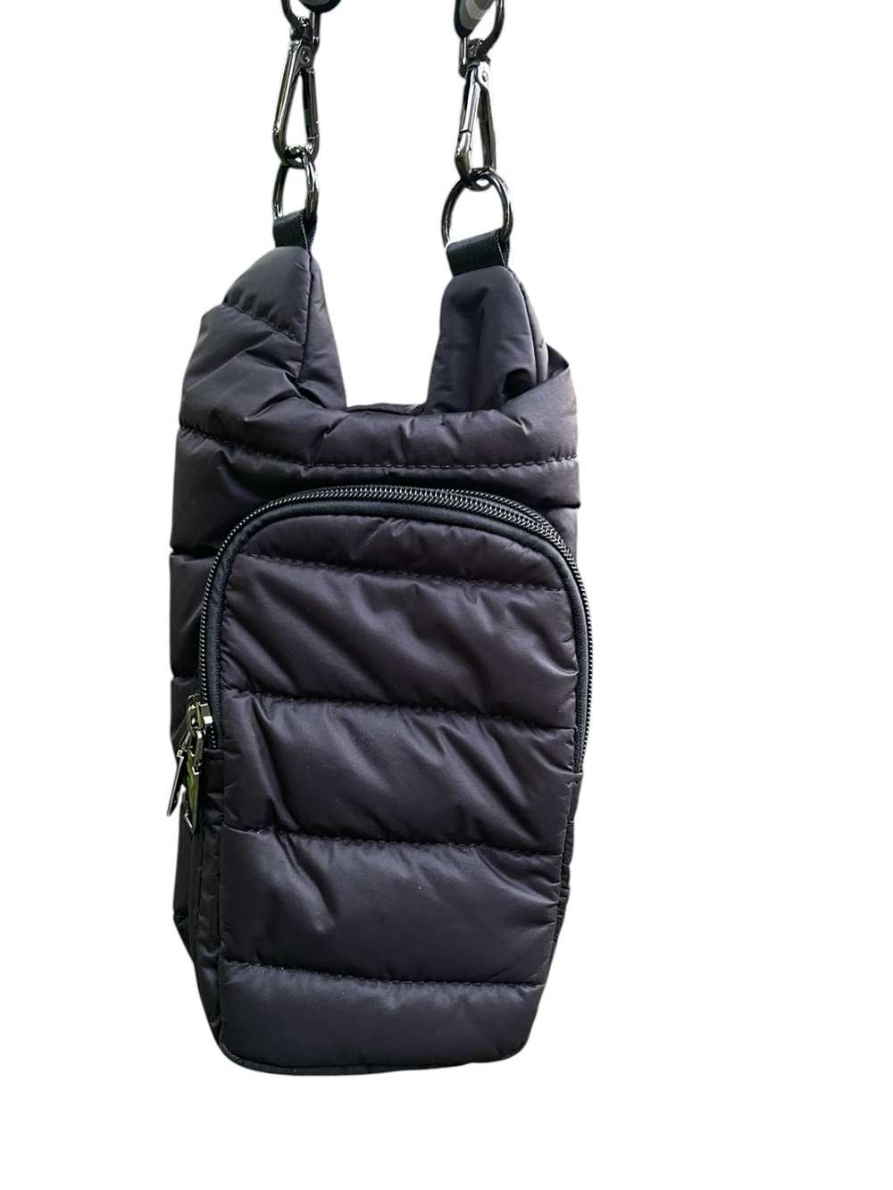 WanderFull Black Quilted Puffer Water Bottle Crossbody Bag NWT - Picture 5 of 10
